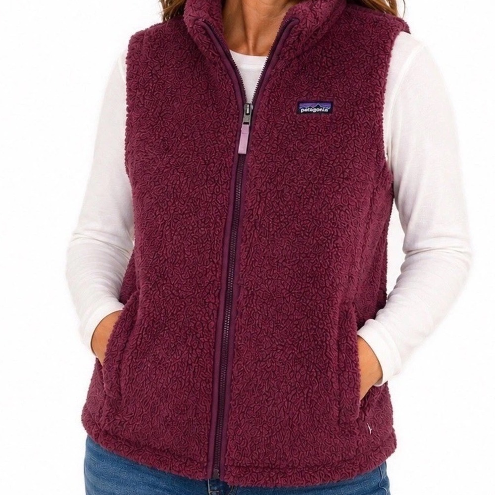 Patagonia XL Los Gatos Fleece Vest Muted Berry Burgundy Plum Full Zip